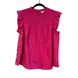 Crown & Ivy New Pink Flutter Sleeve Top Blouse Size 2X Plus Size Womens